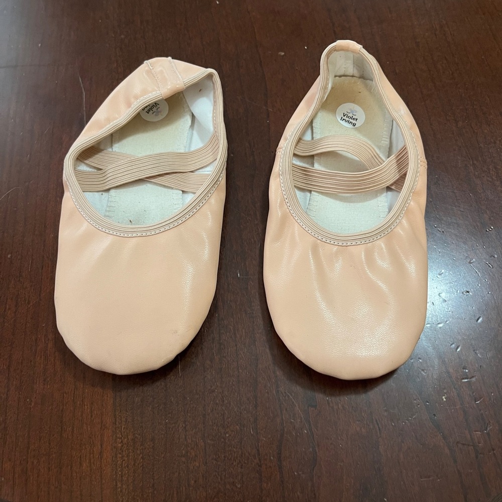 Stelle Girls Leather Ballet Shoes Full Sole Dance Slippers Pink Size 13ML B30